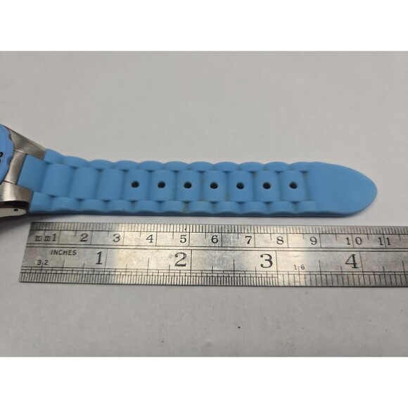 Invicta Angel Womens 40mm Blue Silicone White Dial Date Quartz Watch New Battery main image 4